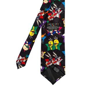 VTG 1993 Looney Tunes Mania Tie Warner Bros Bugs Bunny Tweety Taz Daffy Porky
